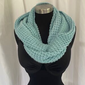 Cozy turquoise,  Knit Infinity Scarf